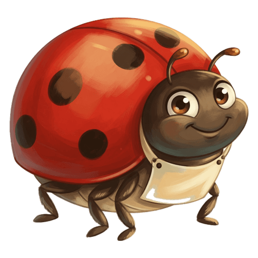 A cartoon ladybug athlete, one of the Beetle League's racers